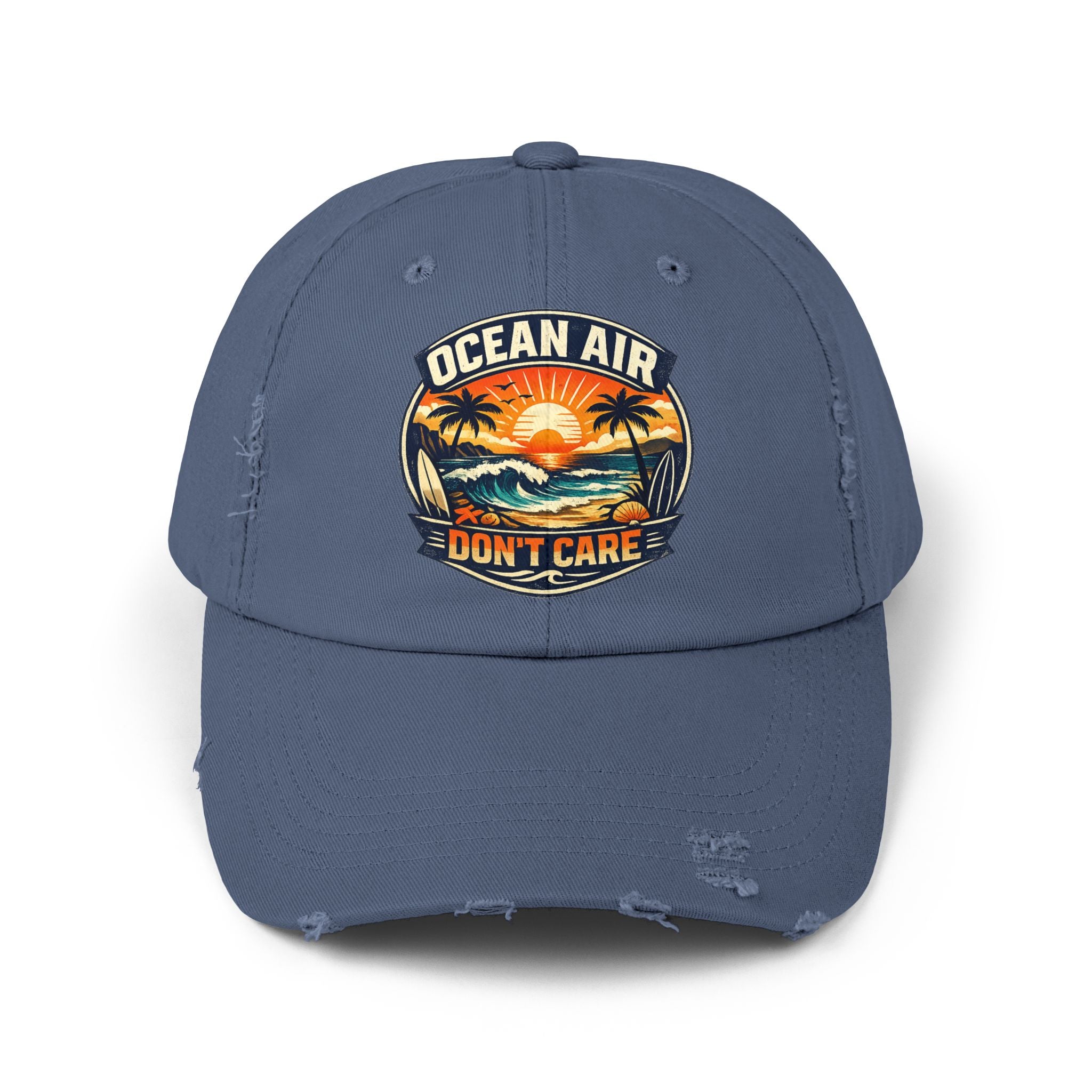 Ocean Air Don't Care Distressed Cap