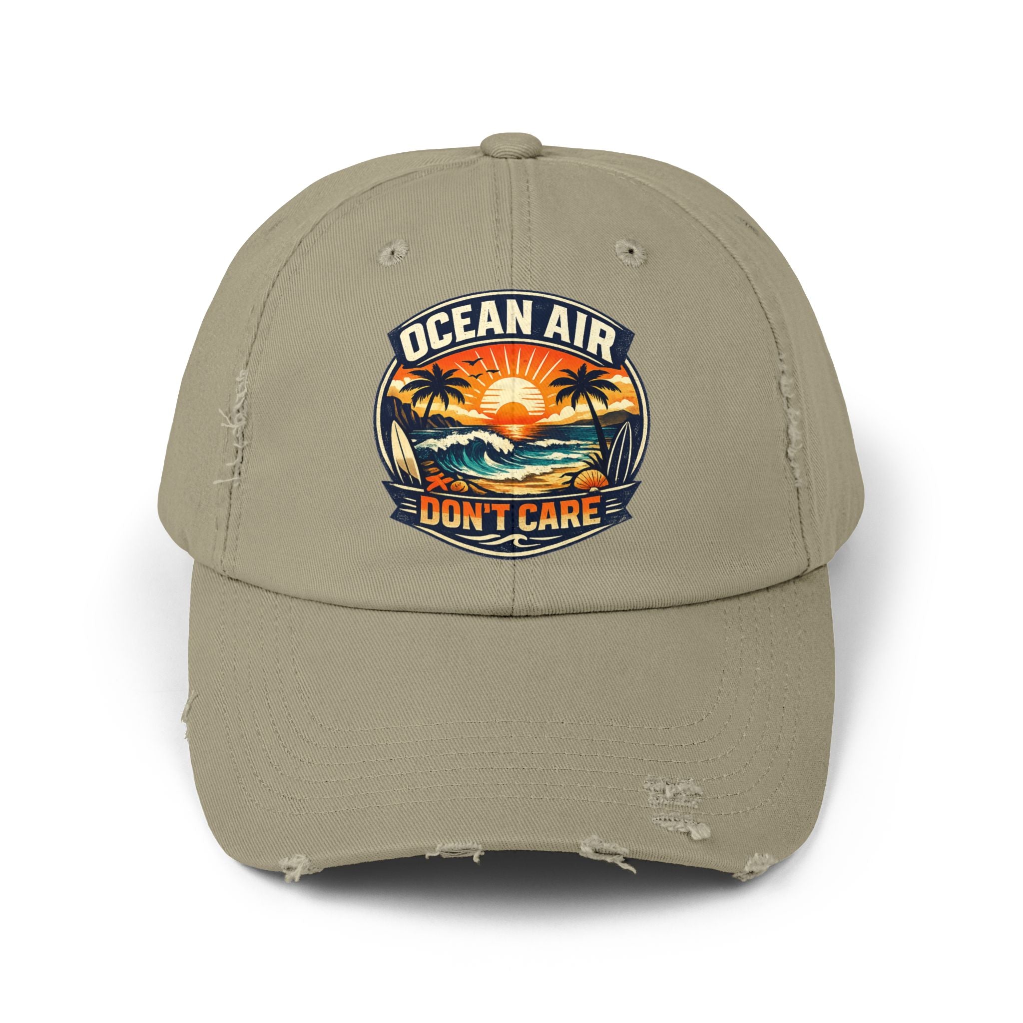 Ocean Air Don't Care Distressed Cap