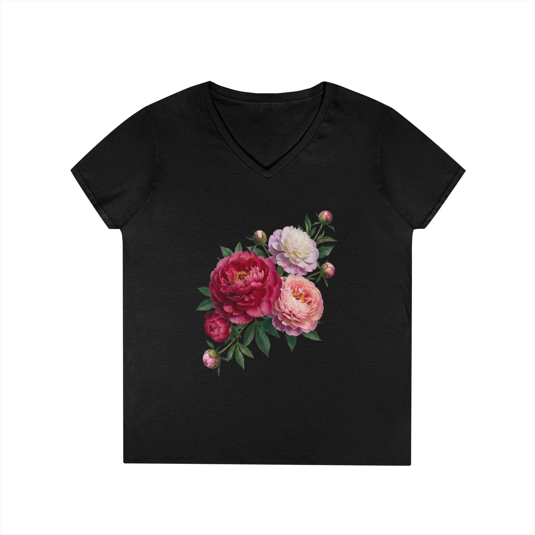 Peonies Ladies' V-Neck T-Shirt