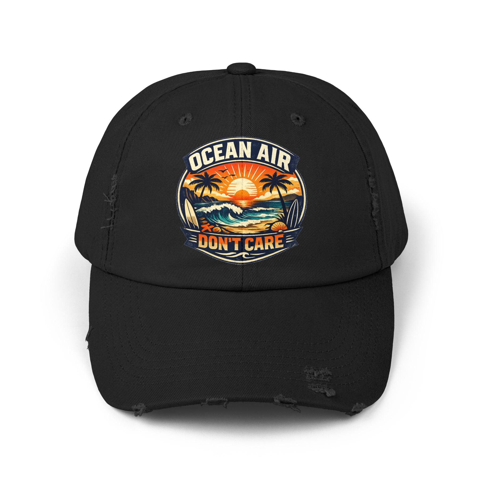 Ocean Air Don't Care Distressed Cap