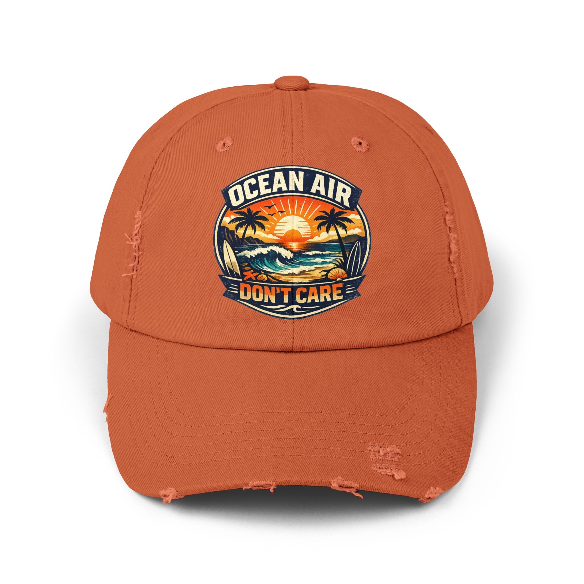 Ocean Air Don't Care Distressed Cap