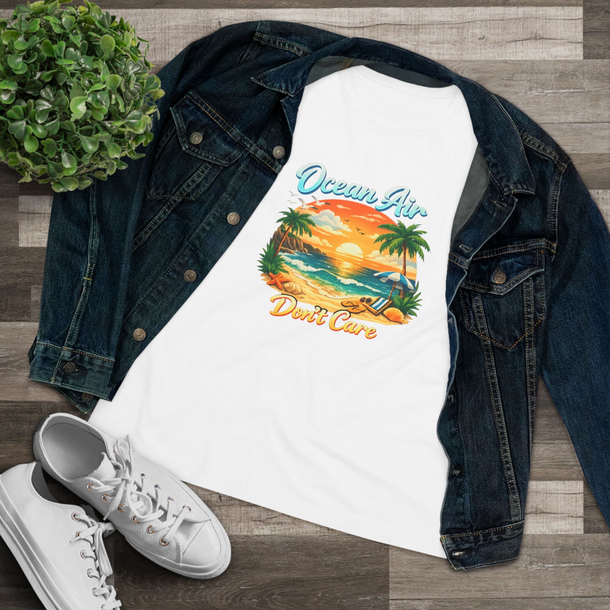 Ocean Air Don't Care Women's Cotton Tee