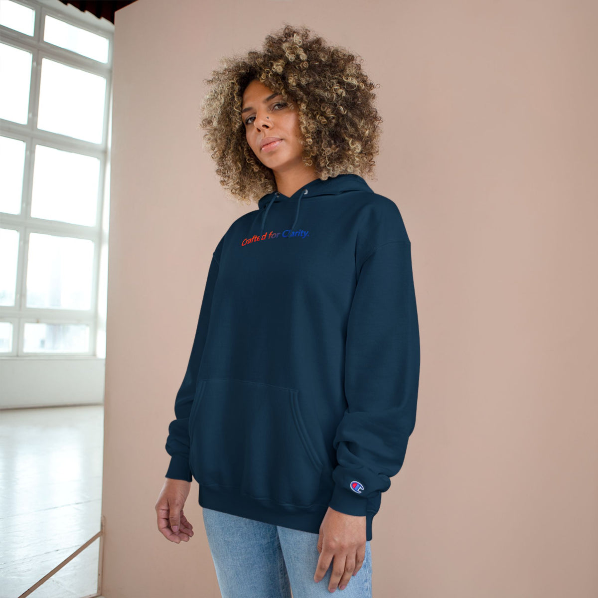 Crafted for Clarity – Champion Eco Hooded Sweatshirt by Adaptive Blends