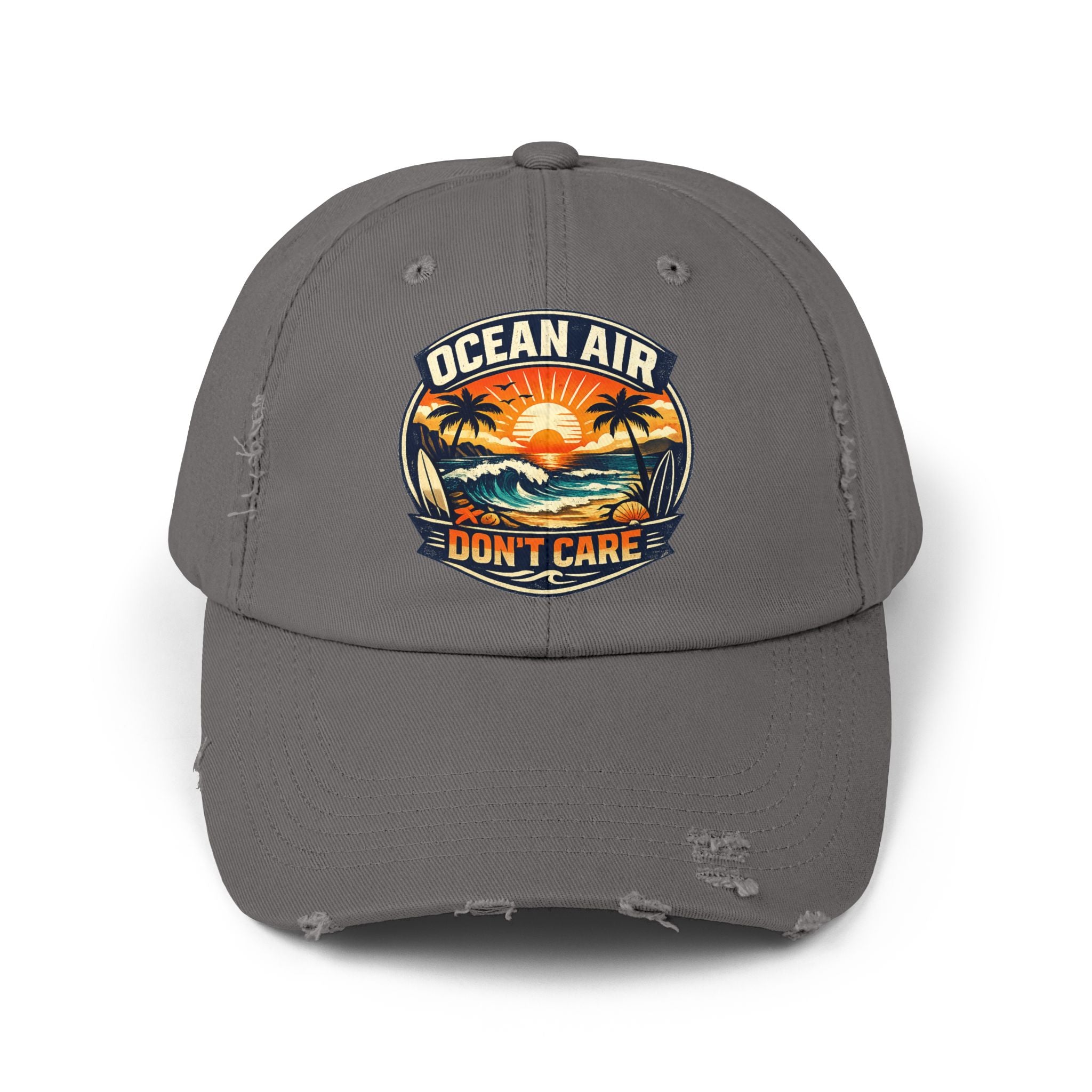 Ocean Air Don't Care Distressed Cap