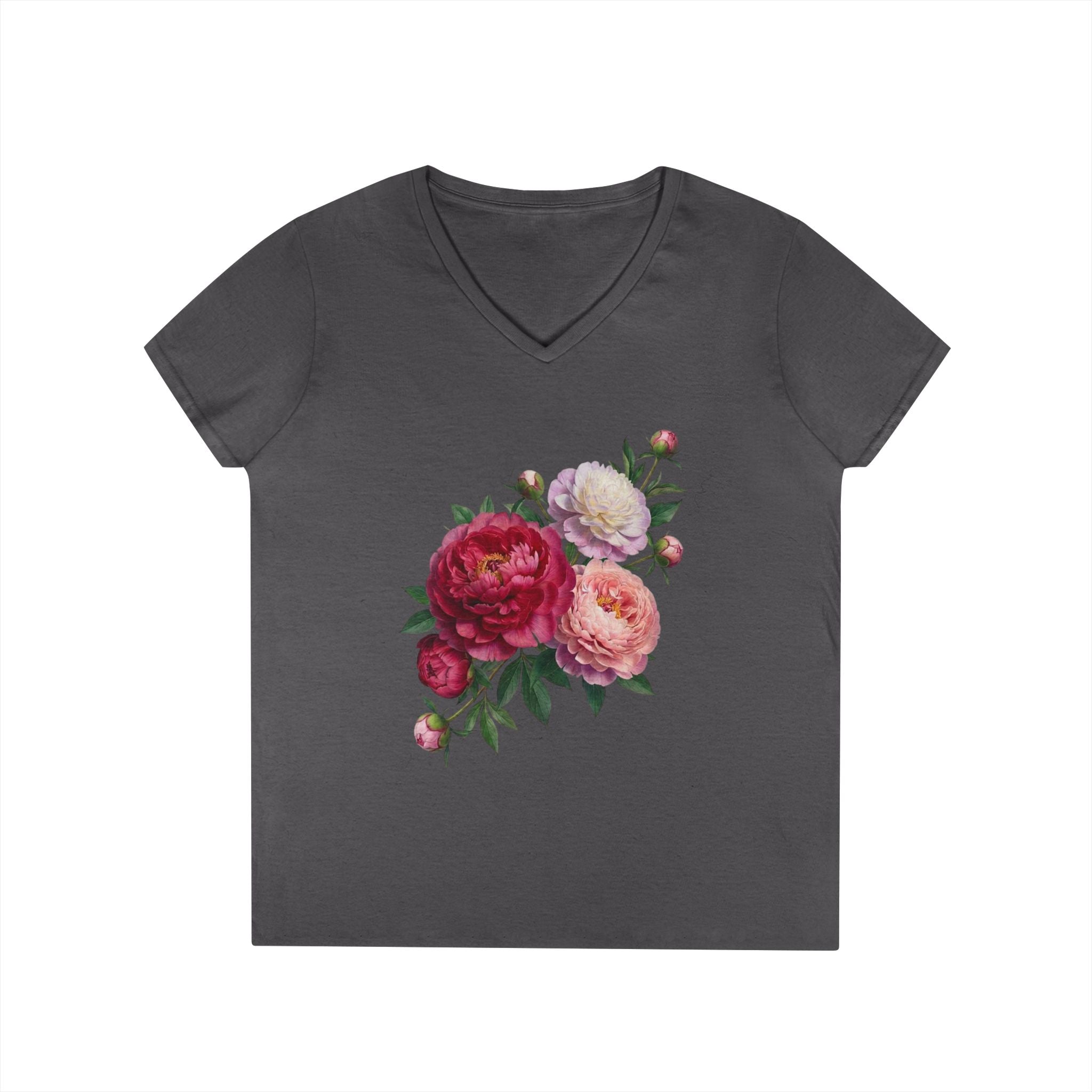 Peonies Ladies' V-Neck T-Shirt