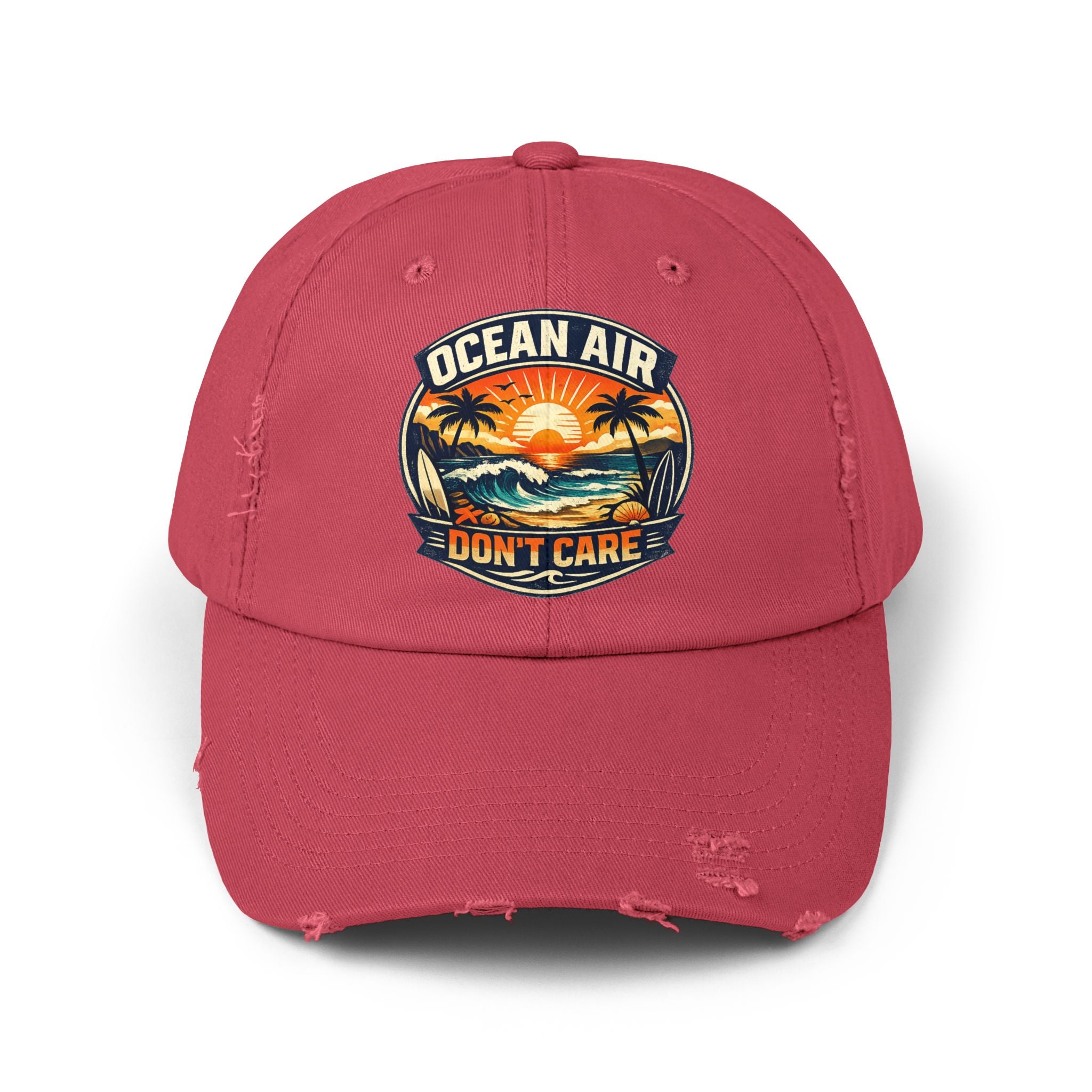 Ocean Air Don't Care Distressed Cap