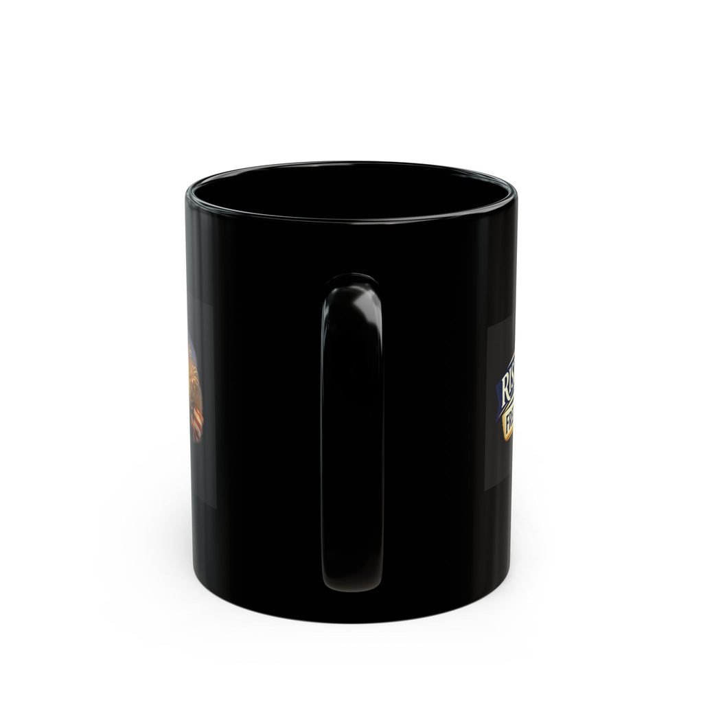 4th of July Black Ceramic Mug — 11oz, Sublimation Print