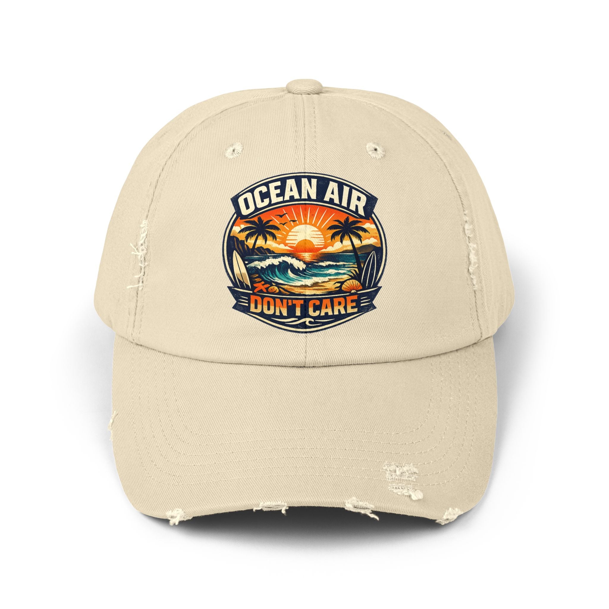 Ocean Air Don't Care Distressed Cap