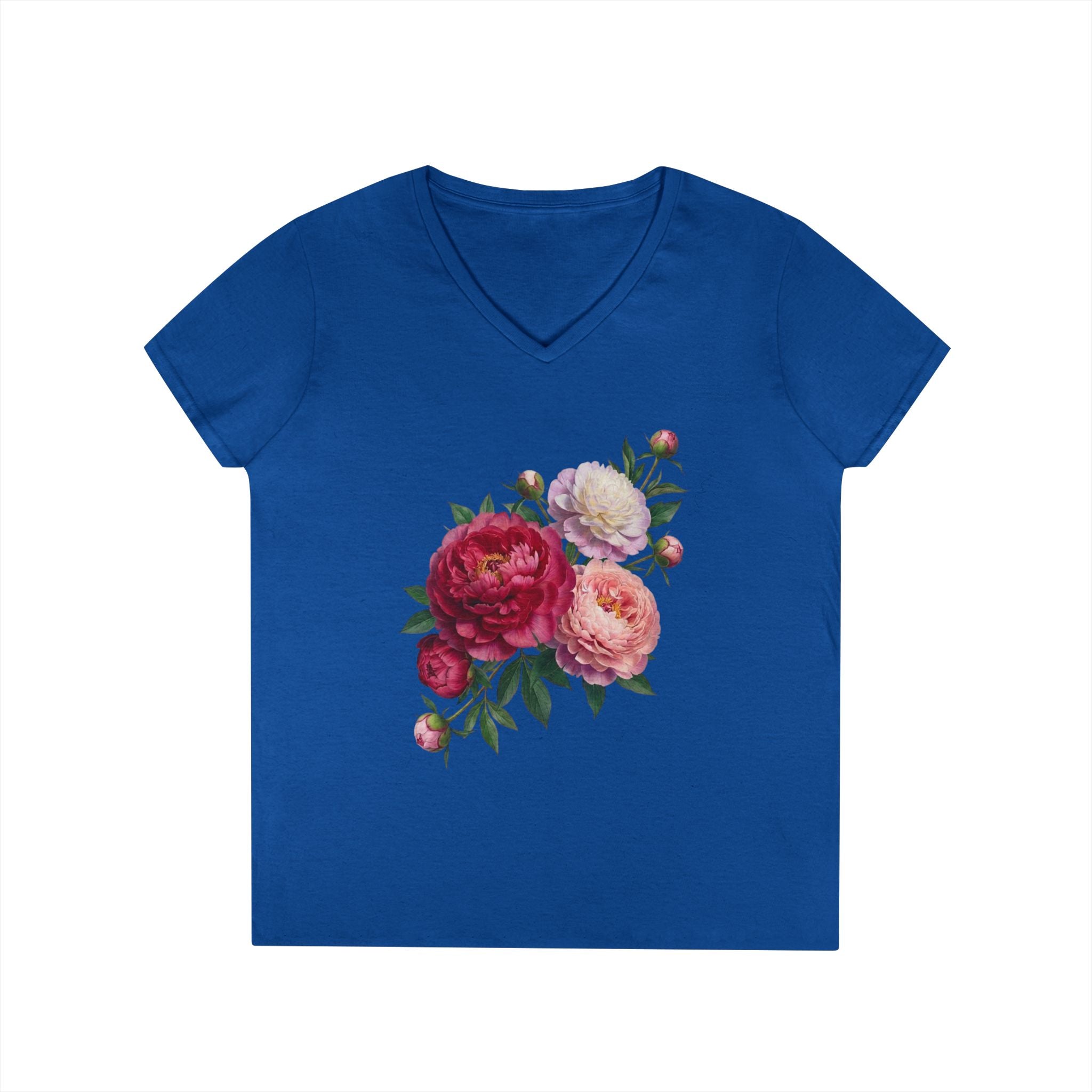Peonies Ladies' V-Neck T-Shirt