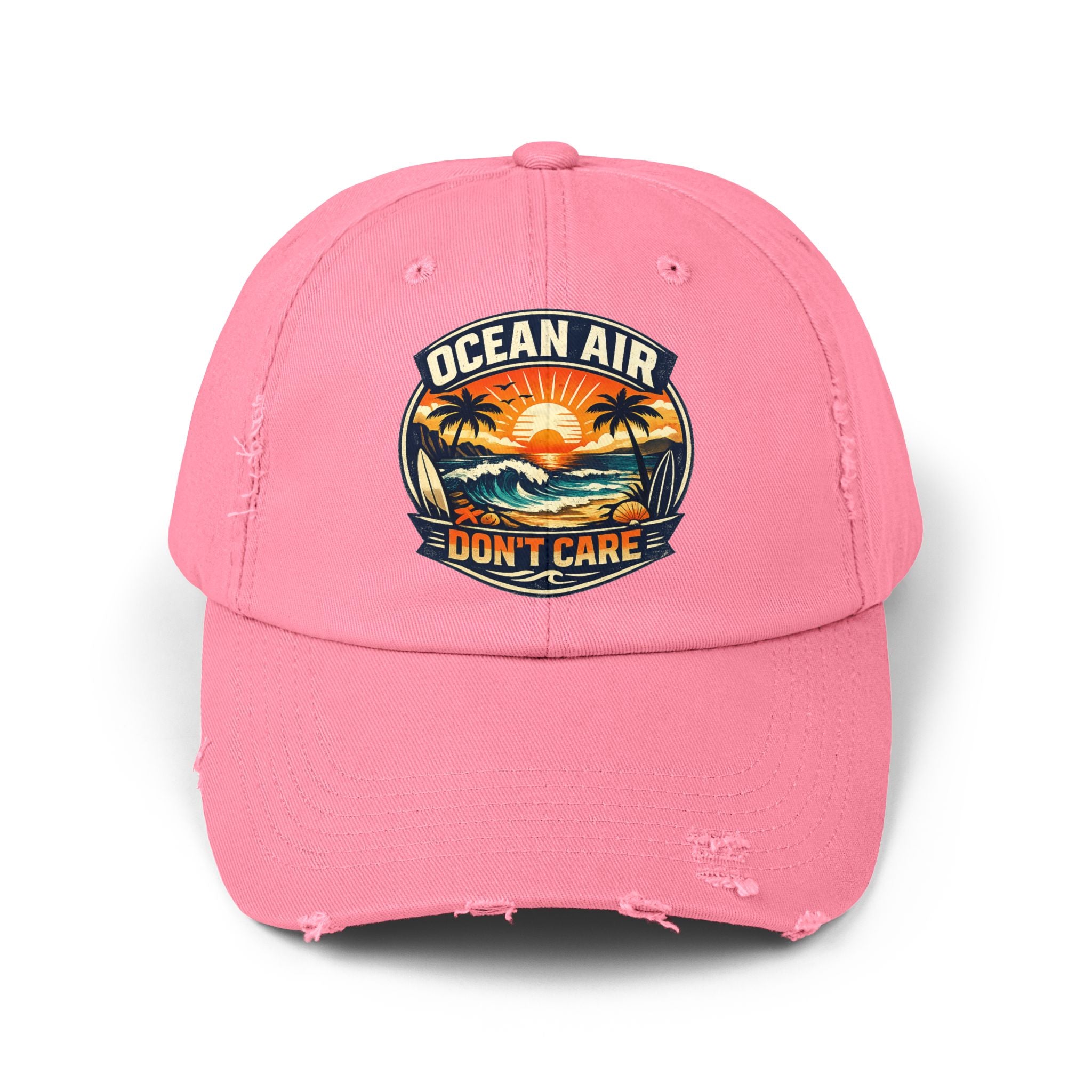 Ocean Air Don't Care Distressed Cap