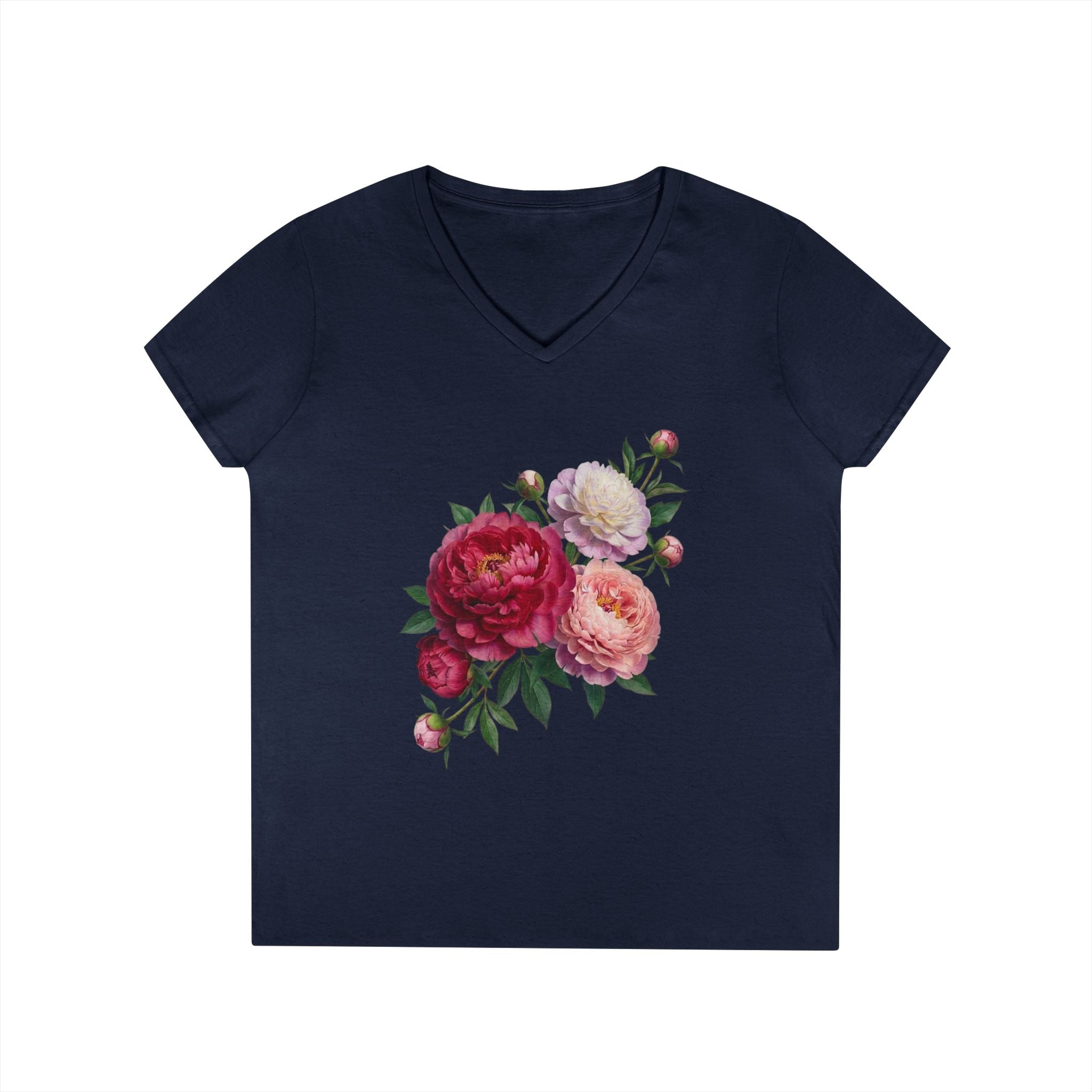 Peonies Ladies' V-Neck T-Shirt