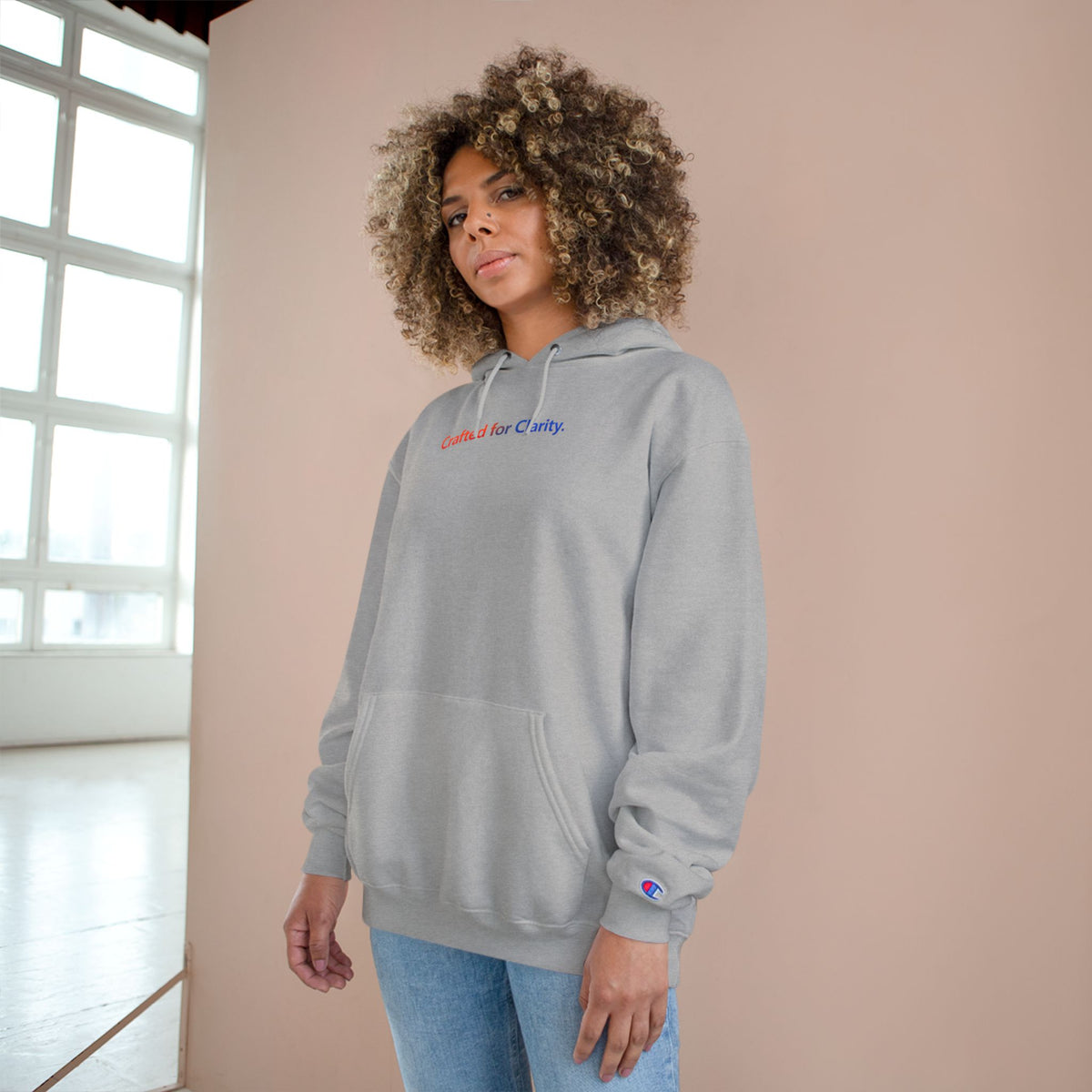 Crafted for Clarity – Champion Eco Hooded Sweatshirt by Adaptive Blends
