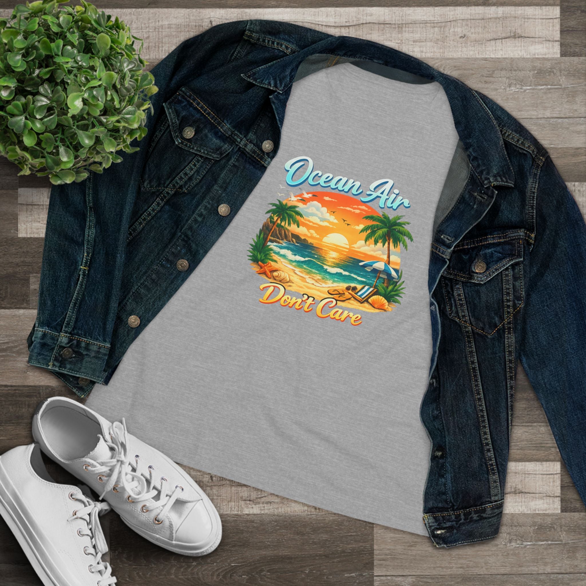 Ocean Air Don't Care Women's Cotton Tee
