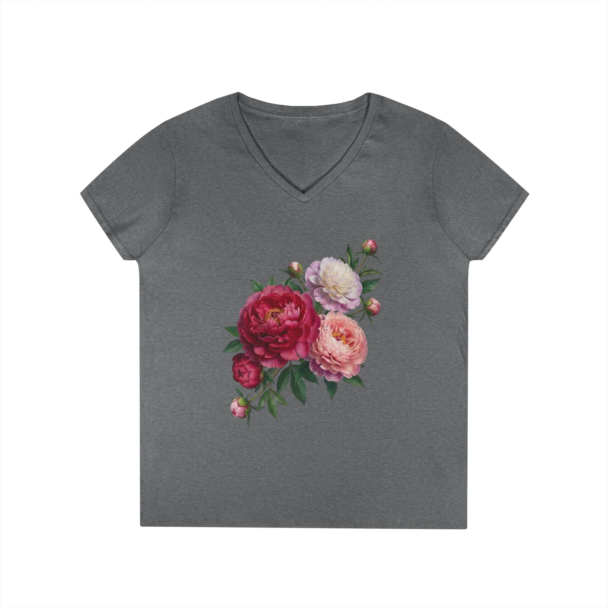 Peonies Ladies' V-Neck T-Shirt