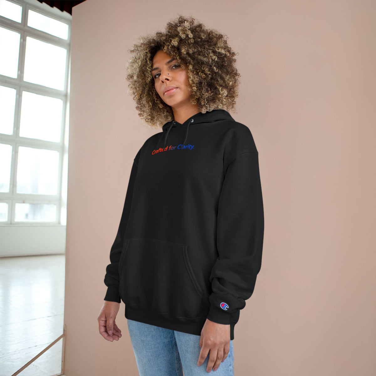 Crafted for Clarity – Champion Eco Hooded Sweatshirt by Adaptive Blends