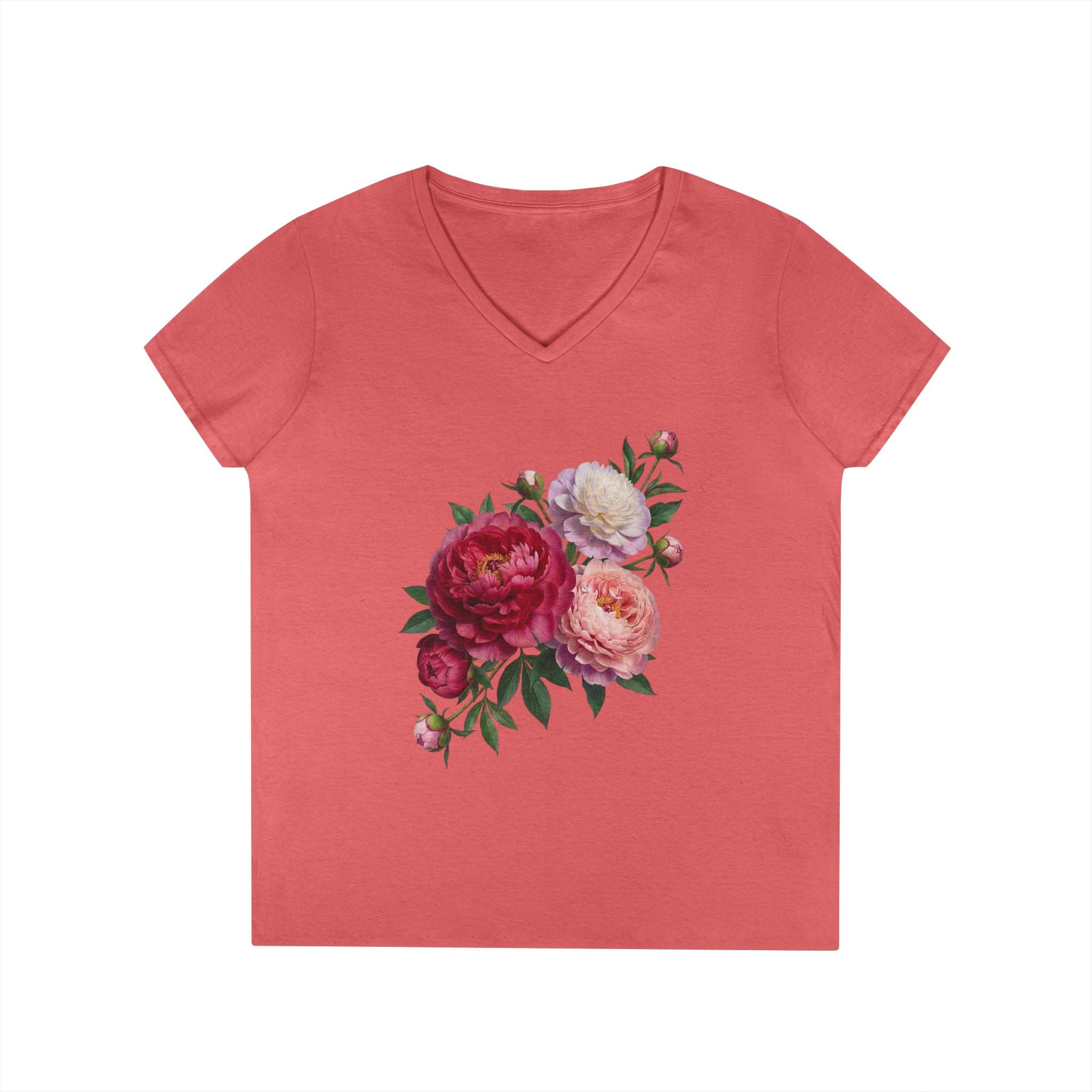 Peonies Ladies' V-Neck T-Shirt