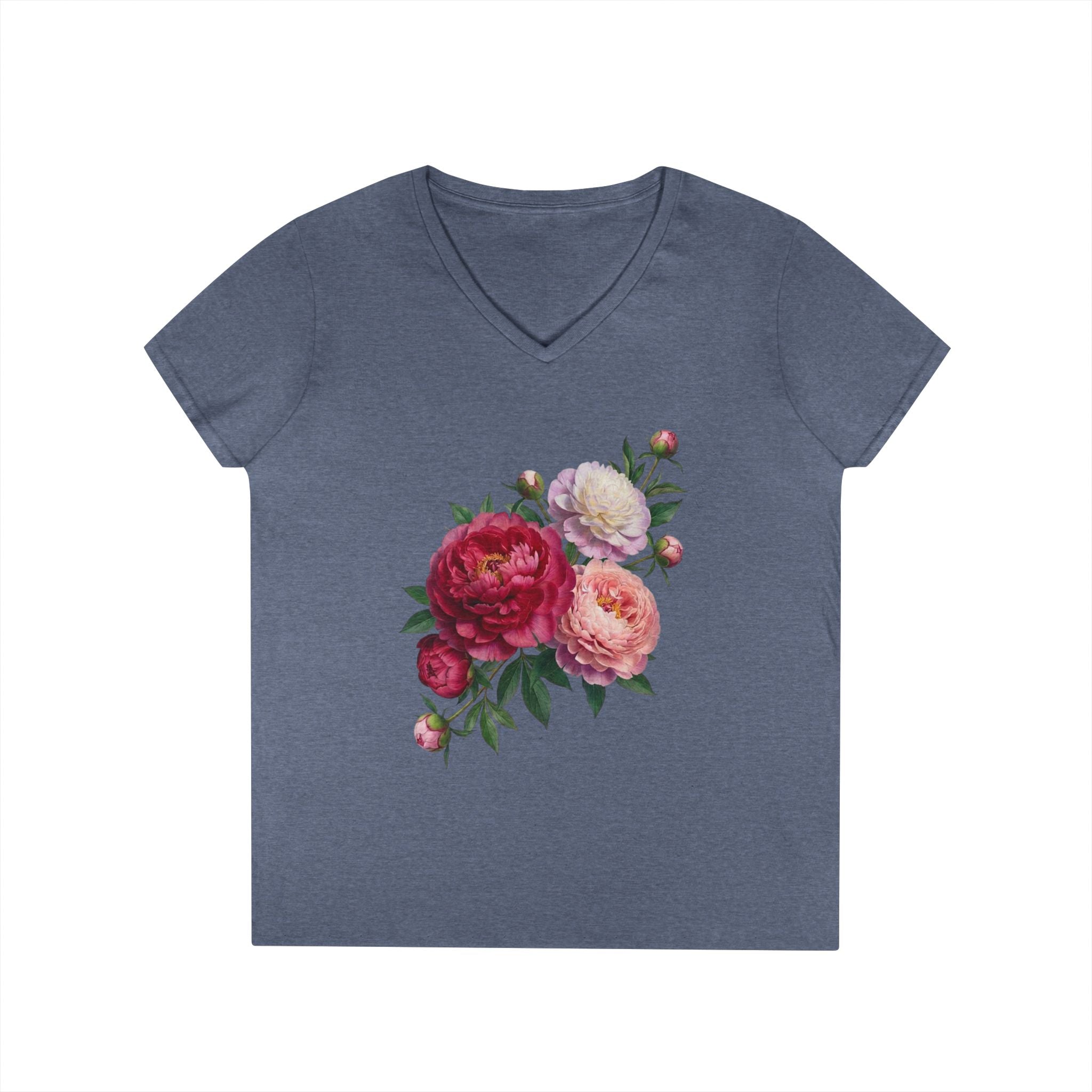 Peonies Ladies' V-Neck T-Shirt