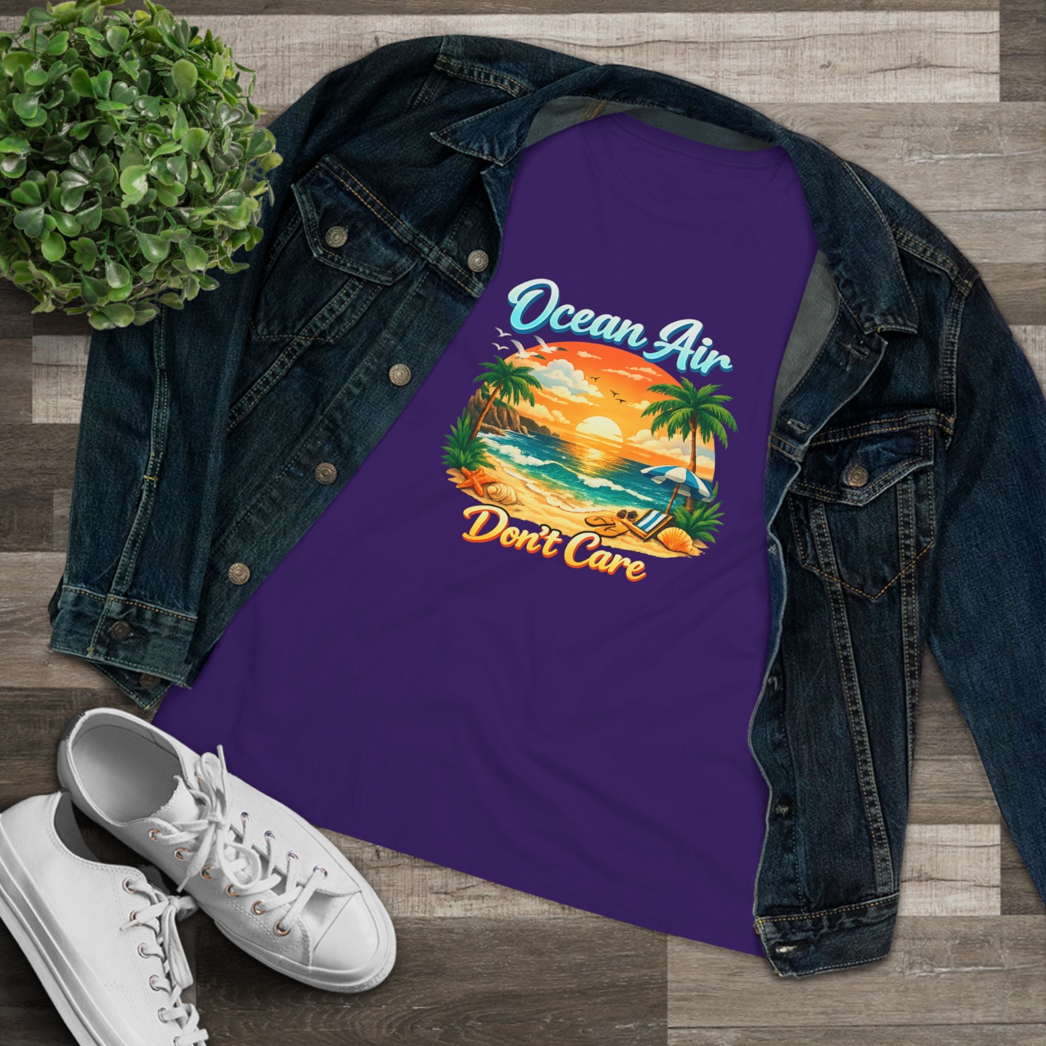 Ocean Air Don't Care Women's Cotton Tee