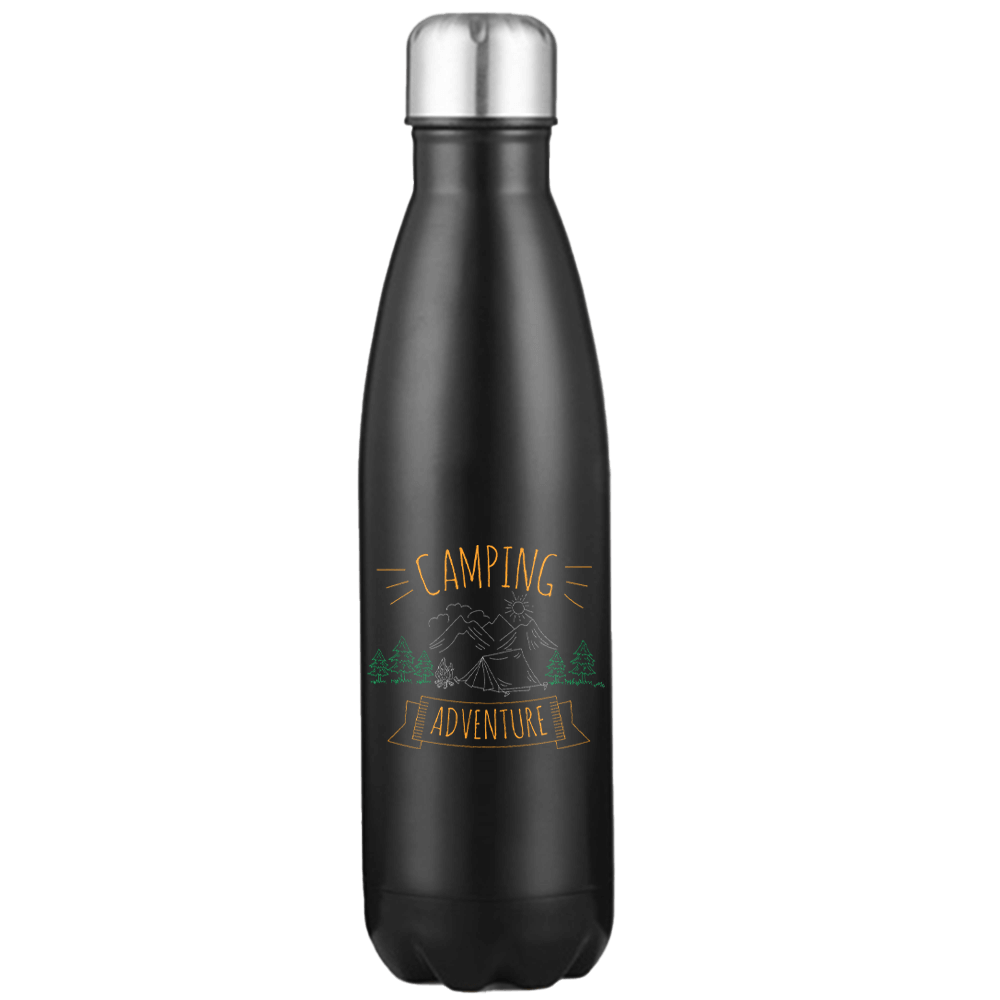 Camping Adventure 17oz Insulated Stainless Steel Water Bottle | UV Printed