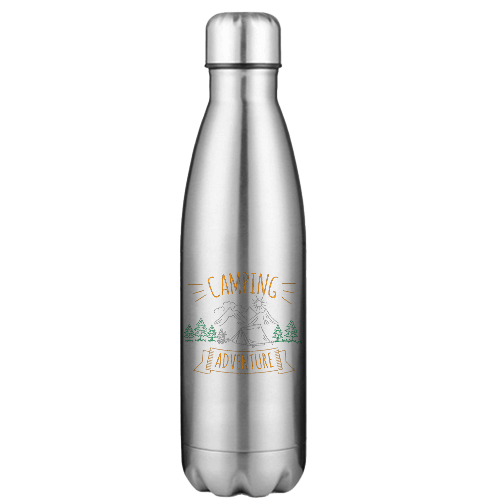 Camping Adventure 17oz Insulated Stainless Steel Water Bottle | UV Printed