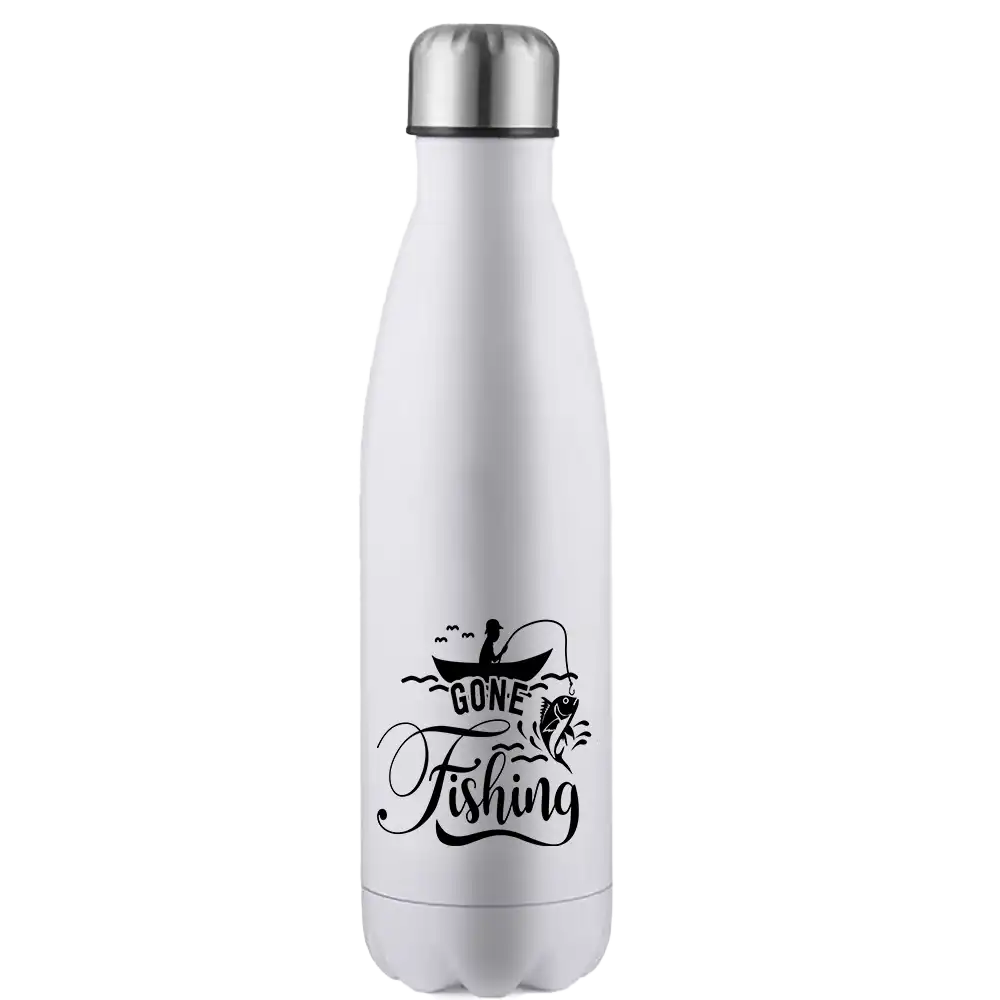 Gone Fishing 17oz Insulated Stainless Steel Water Bottle | UV Printed