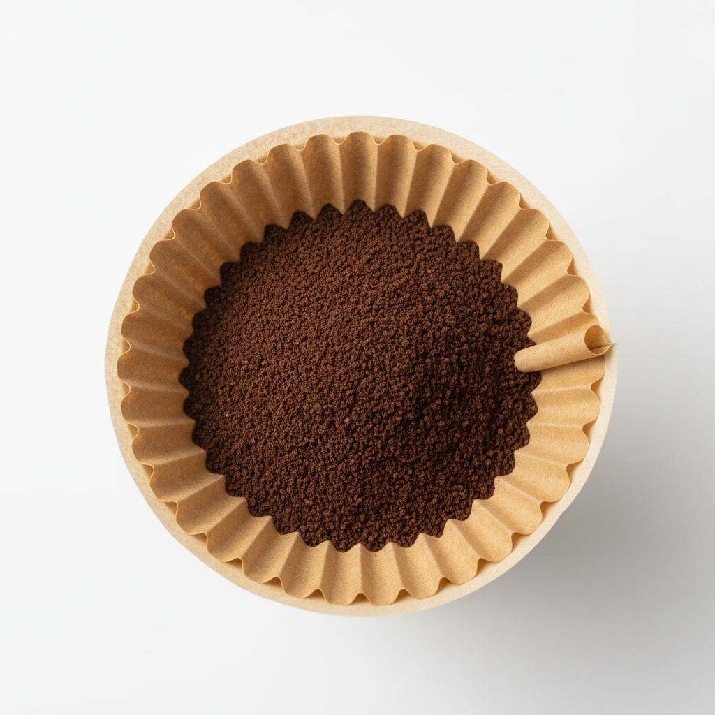 Fresh Ground Coffee - Brown Filter Close-Up